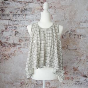 Free People Turn It Up Tank Top - Ivory and Navy